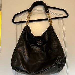 Tory Burch Handbag Soft Black Leather Medium Hobo Shoulder Bag  Slouchy